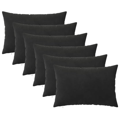 vidaXL Cushion with Pillow HEERLEN 6 pcs Black Velvet 2