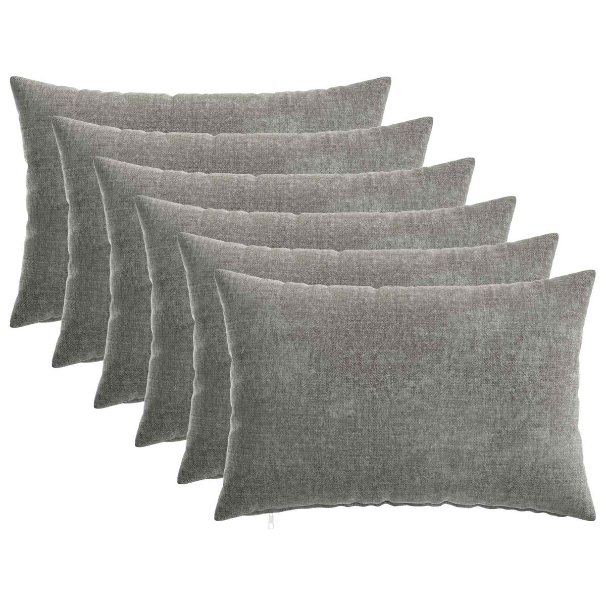 vidaXL Throw Pillow 6 pcs HEERLEN Dark Grey 40 x 60 cm Chenille Fabric 2