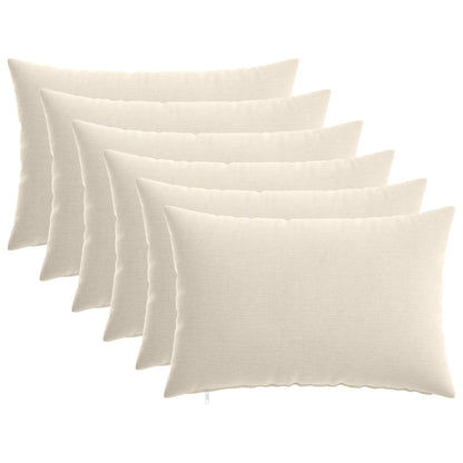vidaXL Throw Pillow 6 pcs HEERLEN Cream 40 x 60 cm Chenille Fabric 2