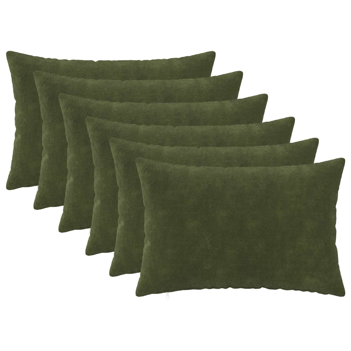 vidaXL Throw Pillow 6 pcs HEERLEN Green 40 x 60 cm Microfiber Fleece 1