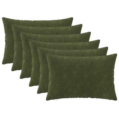 vidaXL Throw Pillow 6 pcs HEERLEN Green 40 x 60 cm Microfiber Fleece 1