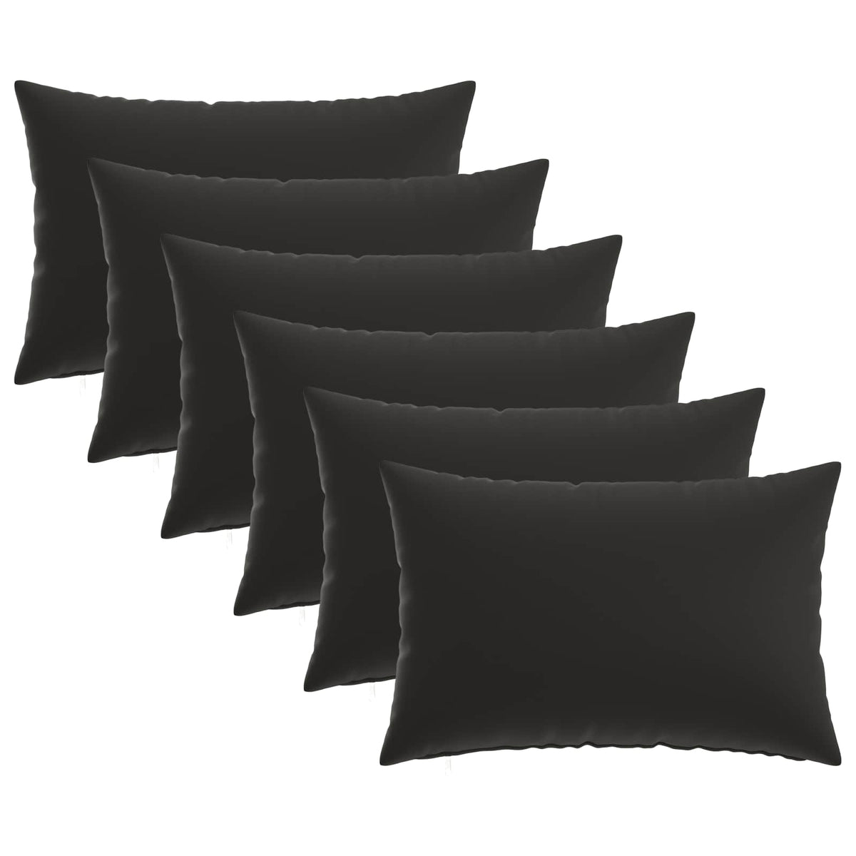 vidaXL Throw Pillow 6 pcs HEERLEN Black 40 x 60 cm Polyester 2