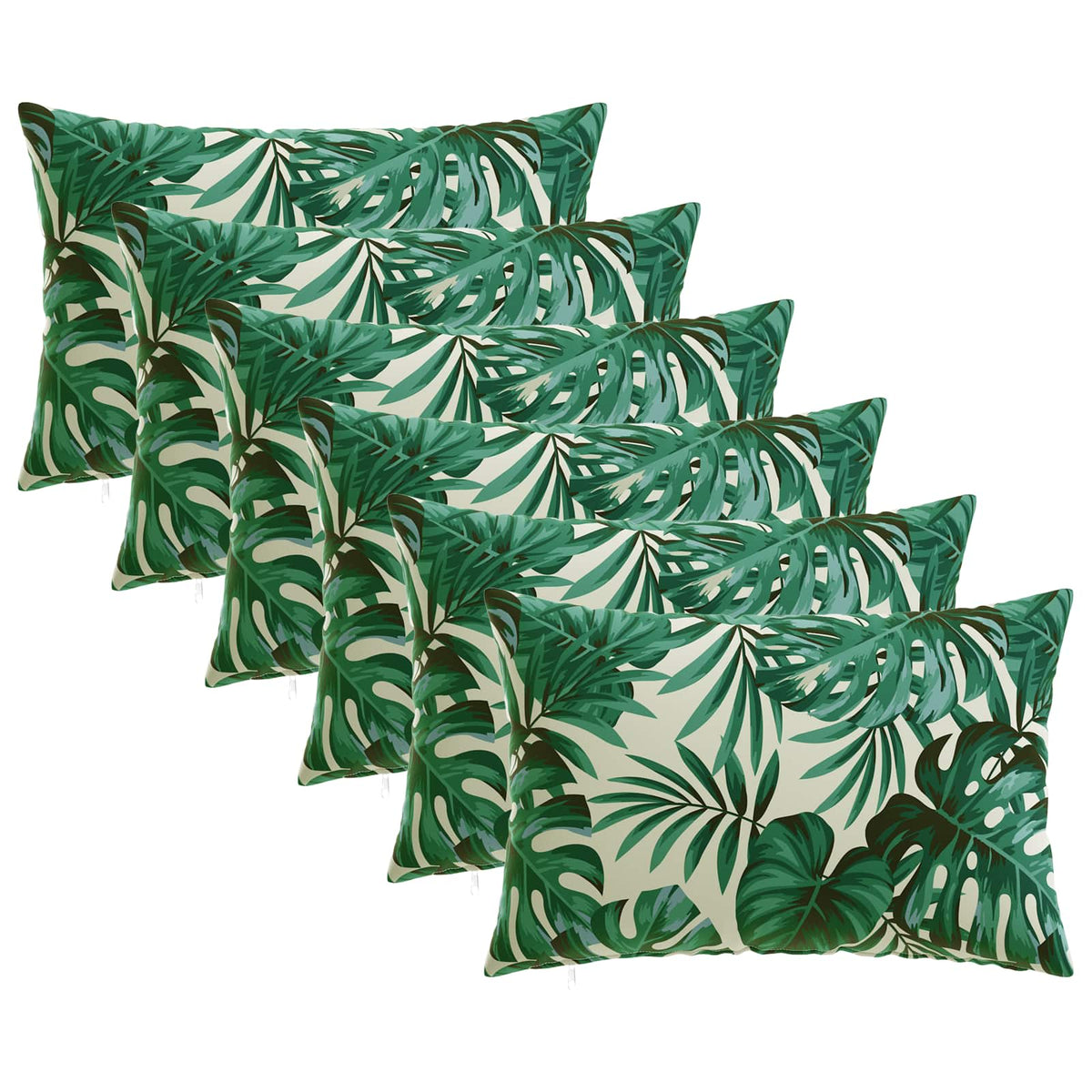 vidaXL Cushion with Pillow HEERLEN 6 pcs Leaf Pattern Polyester 2