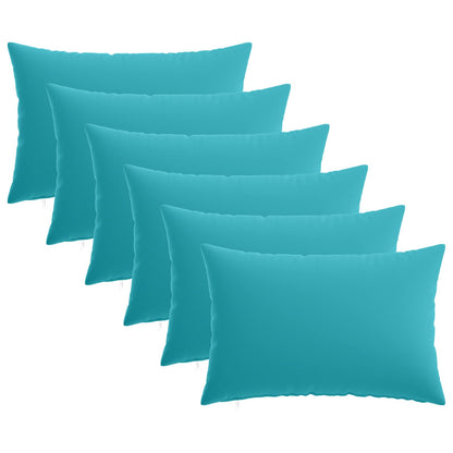 Cushion with Pillow HEERLEN 6 pcs Turquoise Polyester
