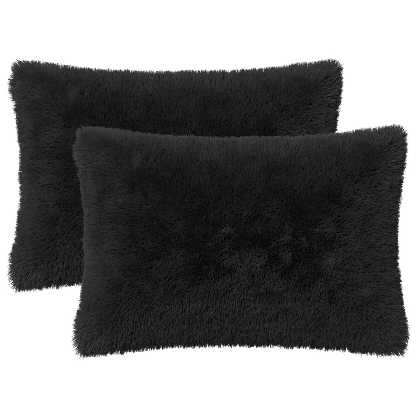vidaXL Cushion with Pillow HEERLEN 6 pcs Black PV Fleece 2