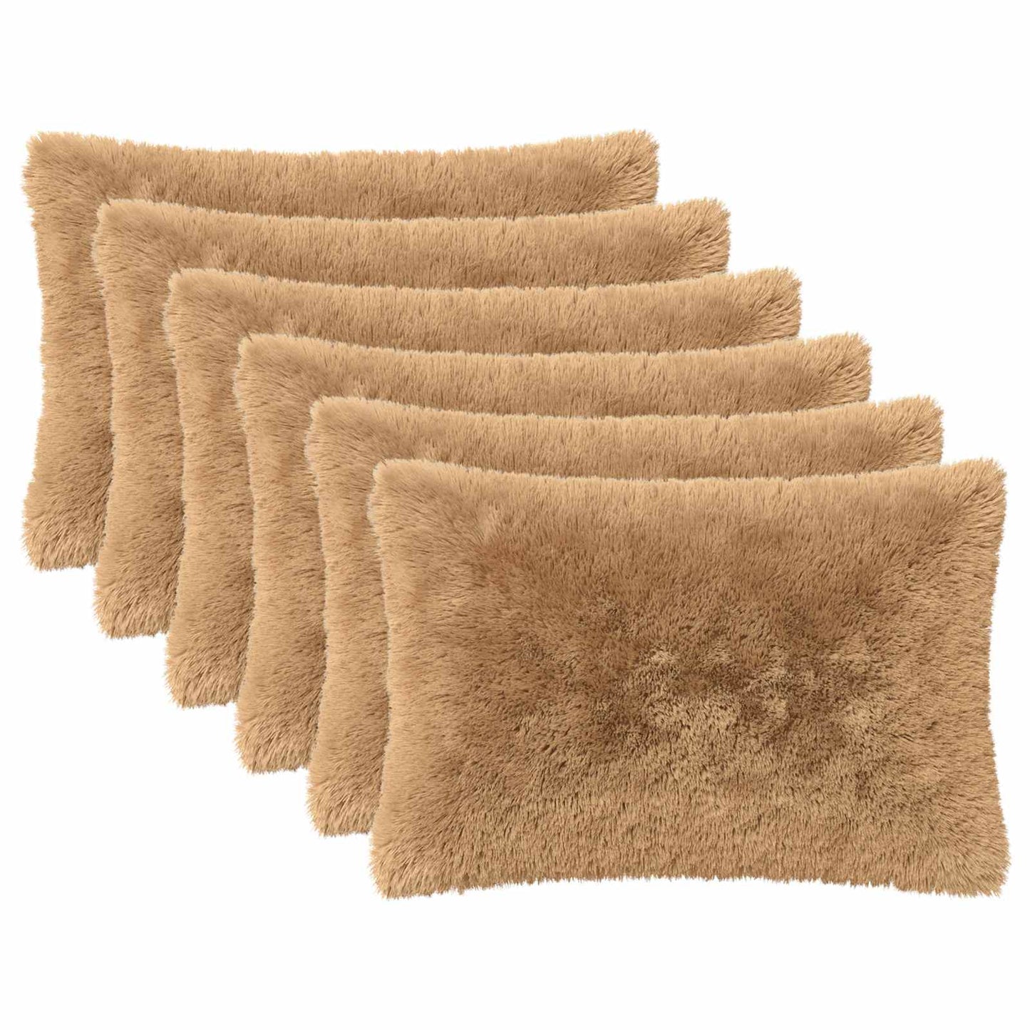 vidaXL Cushion with Pillow HEERLEN 6 pcs Taupe PV Fleece 2