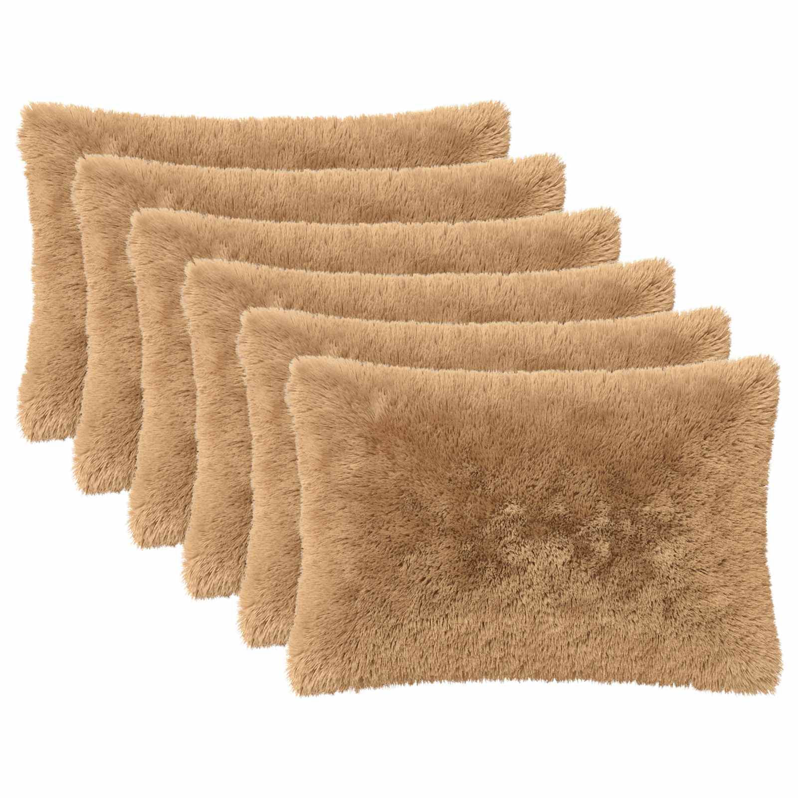 vidaXL Cushion with Pillow HEERLEN 6 pcs Taupe PV Fleece 2