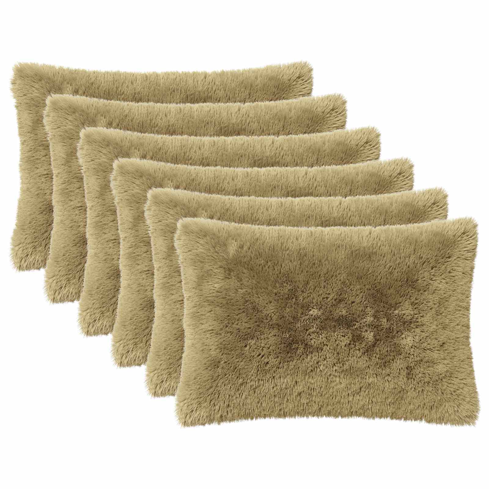 vidaXL Cushion with Pillow HEERLEN 6 pcs Light Grey PV Fleece 2