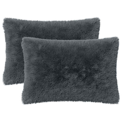 vidaXL Cushion with Pillow HEERLEN 6 pcs Anthracite PV Fleece 2