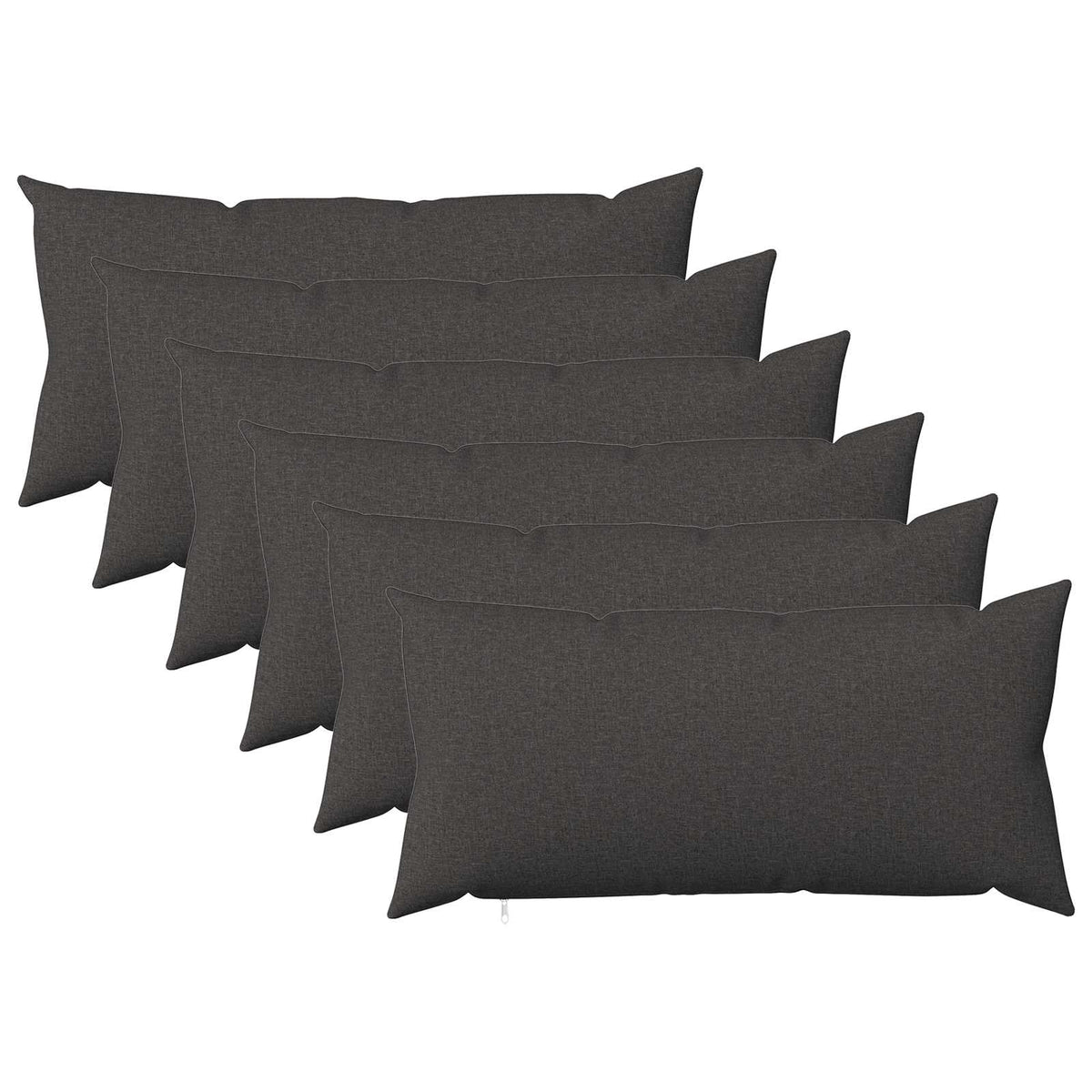 Throw Pillow HEERLEN Fabric 6 40 x 70 cm Dark grey