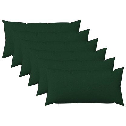 vidaXL Throw Pillow 6 pcs HEERLEN Dark Green 40 x 70 cm Fabric 1