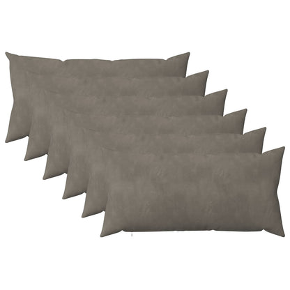 vidaXL Cushion with Pillow HEERLEN 6 pcs Light Grey Velvet 2