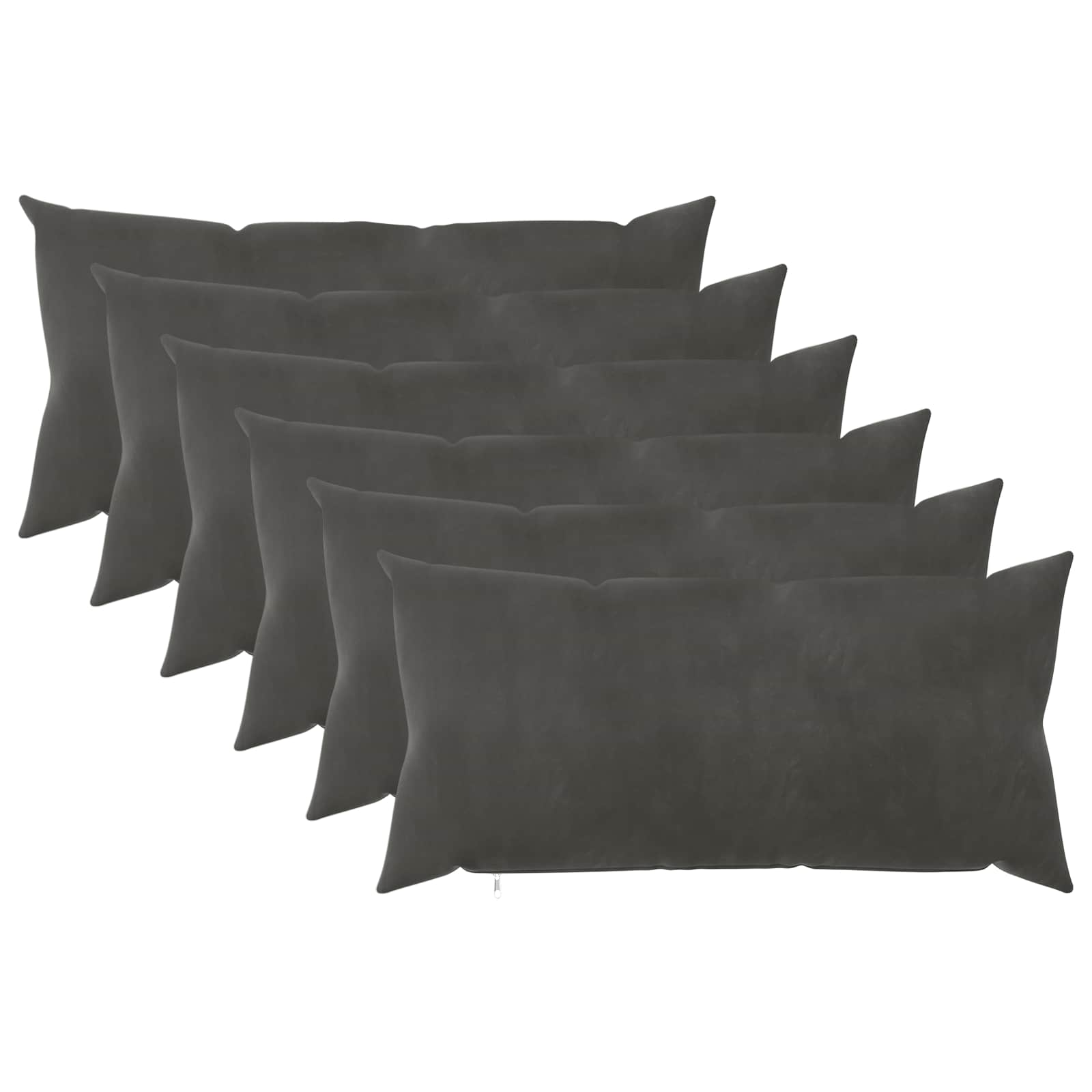 vidaXL Cushion with Pillow HEERLEN 6 pcs Dark Grey Velvet 2