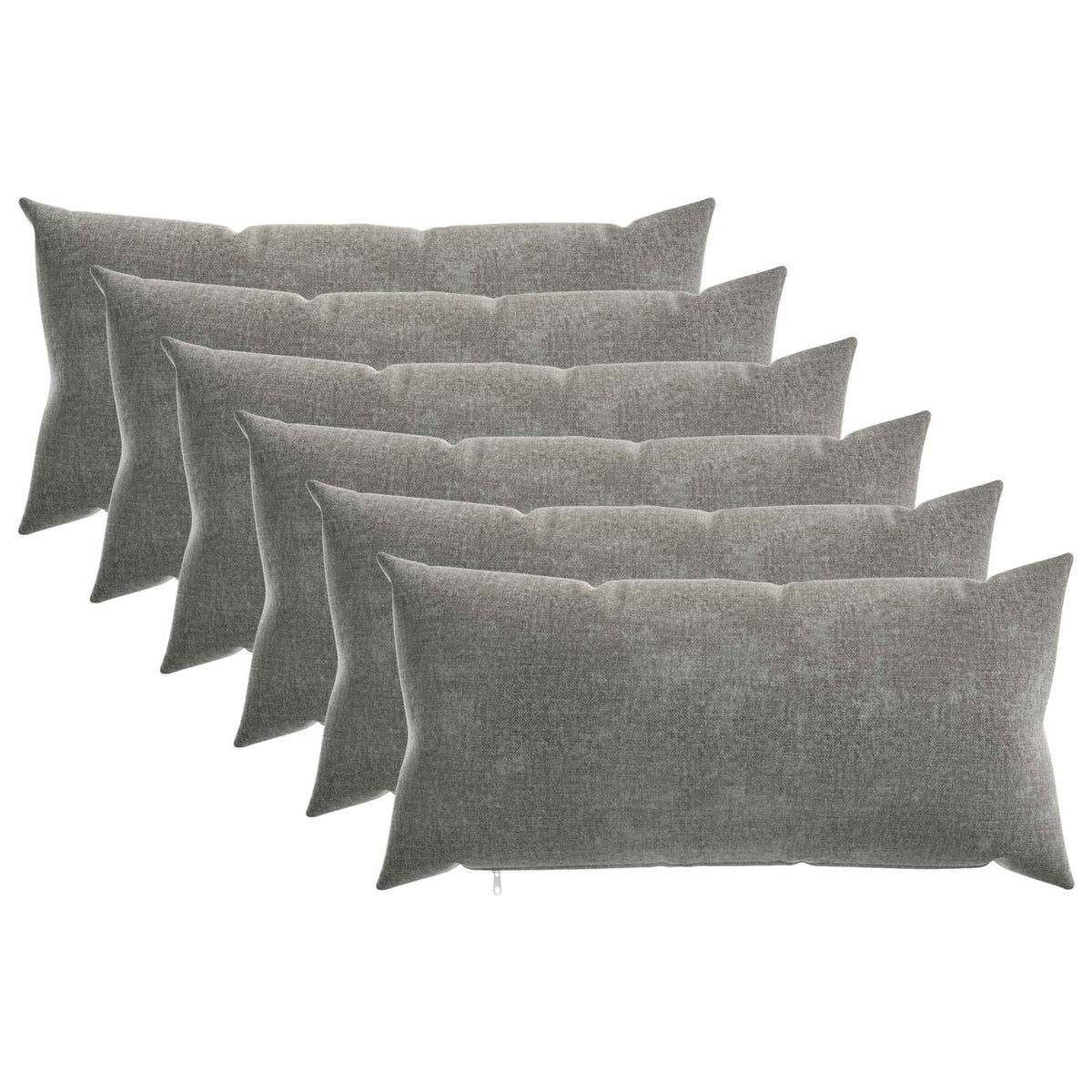 vidaXL Throw Pillow 6 pcs HEERLEN Dark Grey 40 x 70 cm Chenille Fabric 2