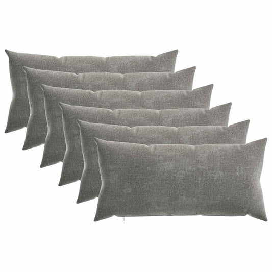 Throw Pillow HEERLEN Dark Grey Chenille Fabric