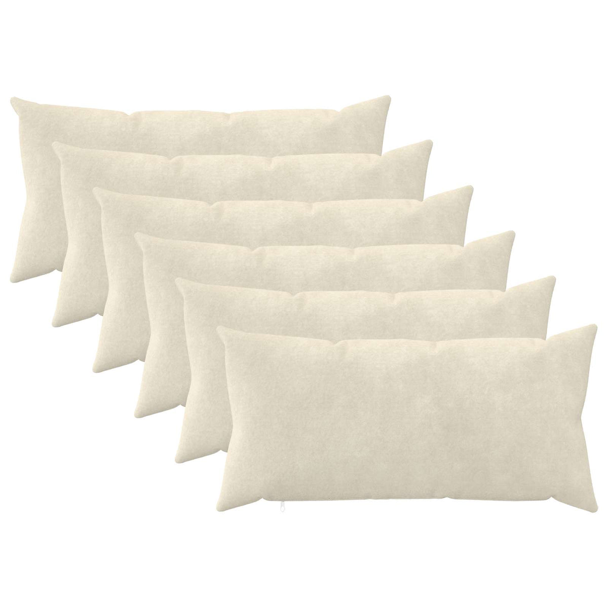 vidaXL Throw Pillow 6 pcs HEERLEN Cream 40 x 70 cm Microfiber Fleece 1