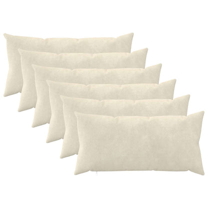 vidaXL Throw Pillow 6 pcs HEERLEN Cream 40 x 70 cm Microfiber Fleece 1