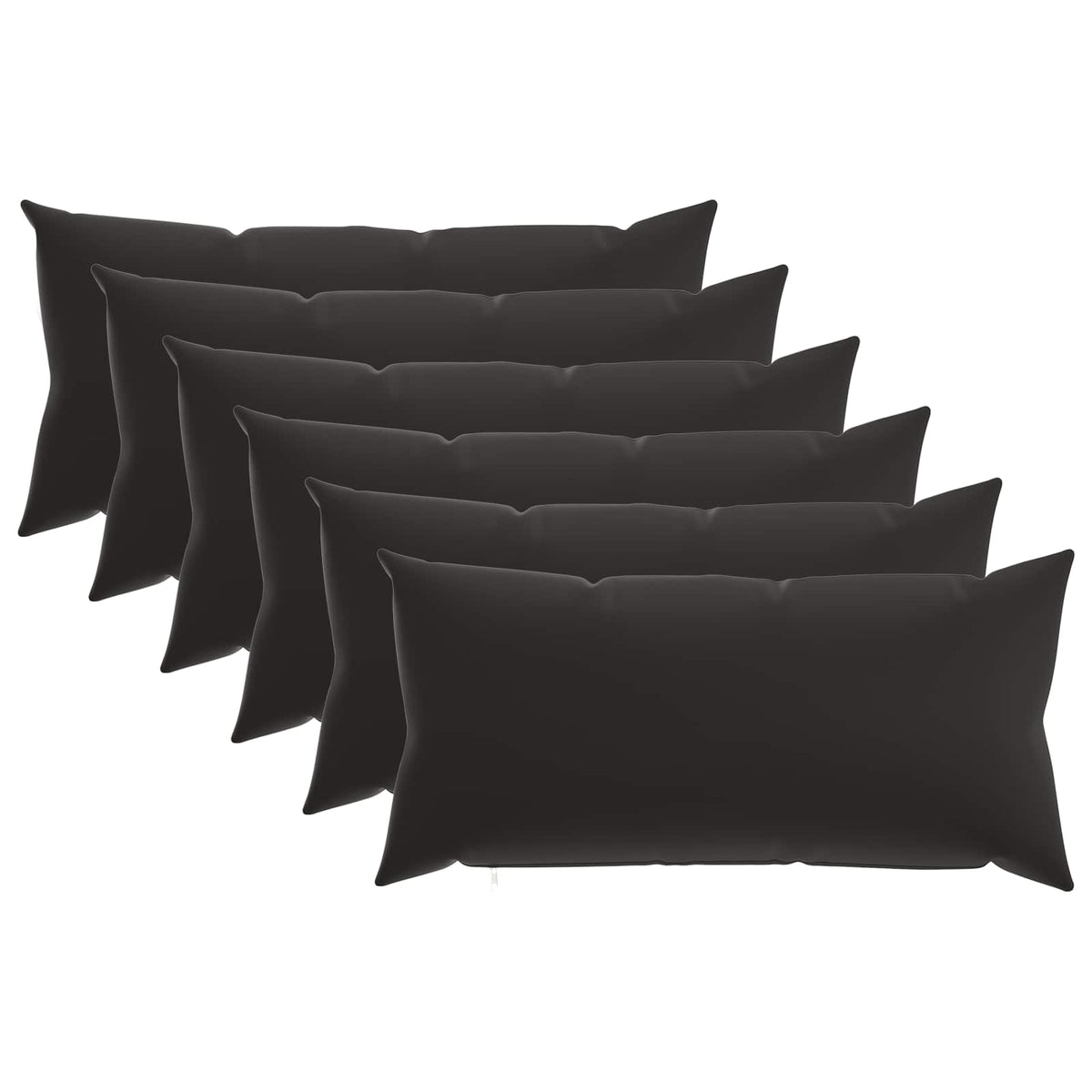 vidaXL Throw Pillow 6 pcs HEERLEN Black 40 x 70 cm Polyester 2