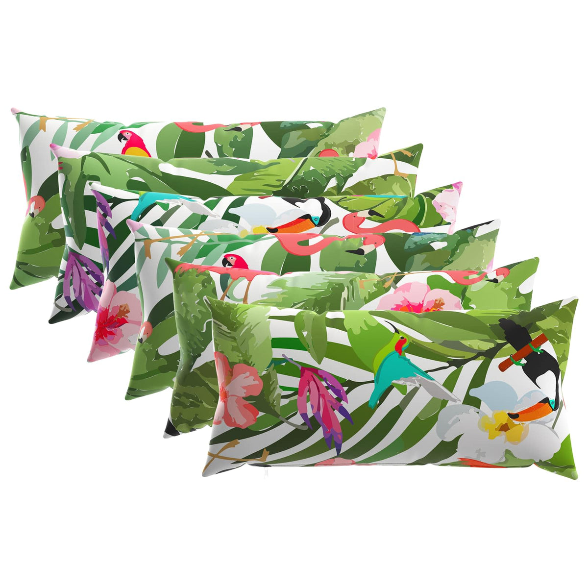 vidaXL Throw Pillow 6 pcs HEERLEN Multicolour 40 x 70 cm Polyester 2