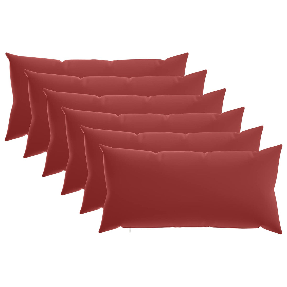 vidaXL Throw Pillow 6 pcs HEERLEN Wine Red 40 x 70 cm Polyester 2