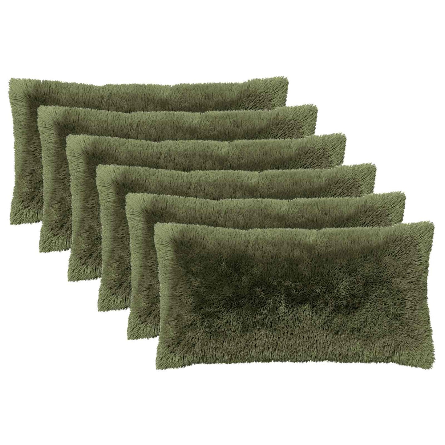 vidaXL Cushion with Pillow HEERLEN 6 pcs Green PV Fleece 2