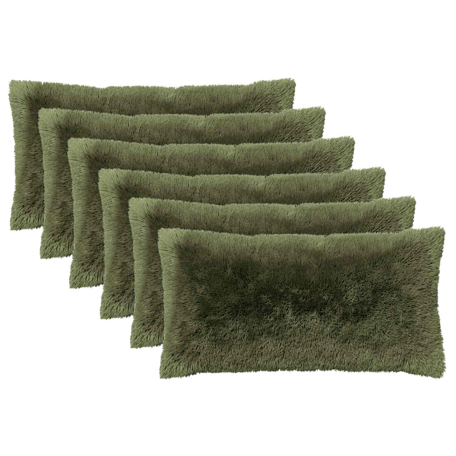 vidaXL Cushion with Pillow HEERLEN 6 pcs Green PV Fleece 2