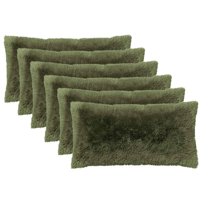vidaXL Cushion with Pillow HEERLEN 6 pcs Green PV Fleece 2