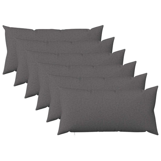 Cushion with Pillow HEERLEN 6 pcs Light Grey Fabric