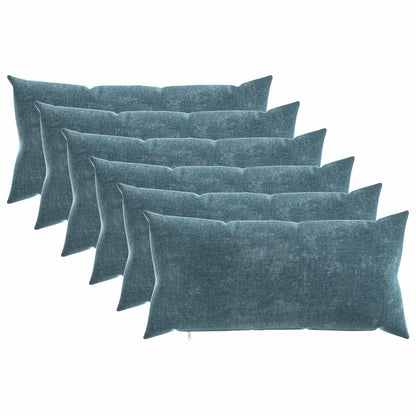 Throw Pillow HEERLEN Blue Chenille Fabric