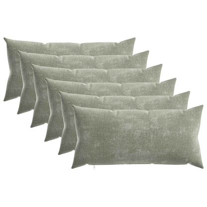 vidaXL Throw Pillow 6 pcs HEERLEN Green 40 x 80 cm Chenille Fabric 2