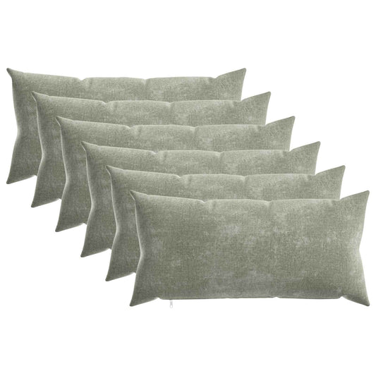 Throw Pillow HEERLEN Green Chenille Fabric