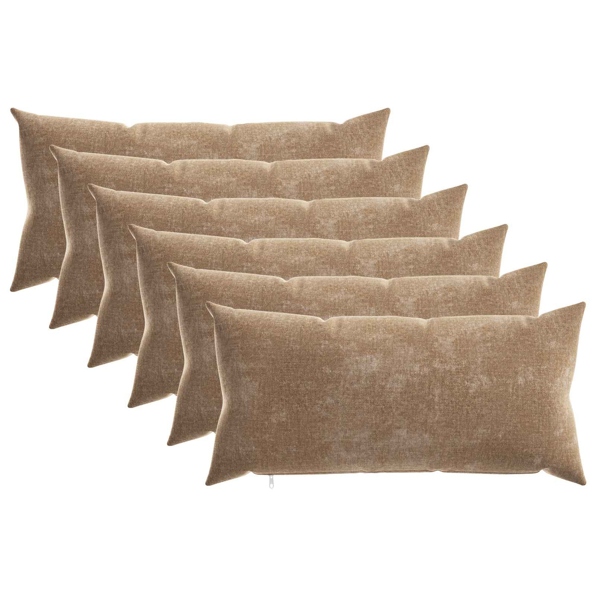 vidaXL Throw Pillow 6 pcs HEERLEN Brown 40 x 80 cm Chenille Fabric 2