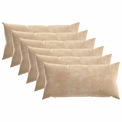 Throw Pillow HEERLEN Taupe Chenille Fabric