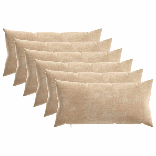 Throw Pillow HEERLEN Taupe Chenille Fabric