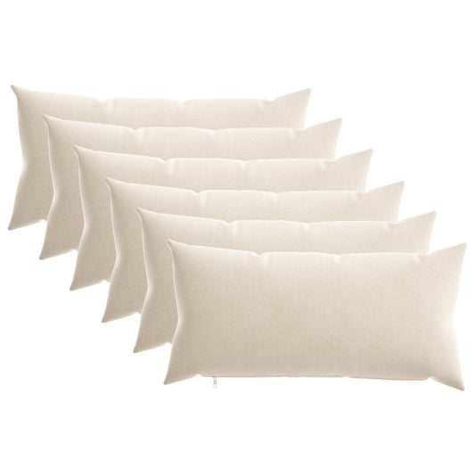 vidaXL Throw Pillow 6 pcs HEERLEN Cream 40 x 80 cm Chenille Fabric 2