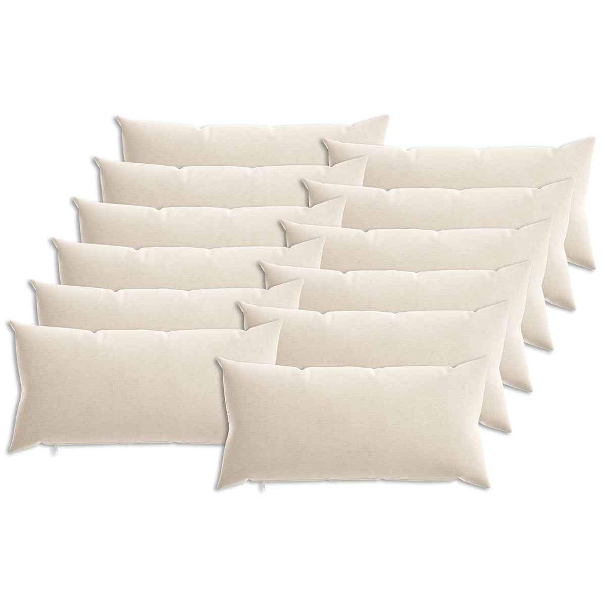 vidaXL Cushion with Pillow HEERLEN 12 pcs Cream Chenille Fabric 2