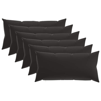vidaXL Throw Pillow 6 pcs HEERLEN Black 40 x 80 cm Polyester 2