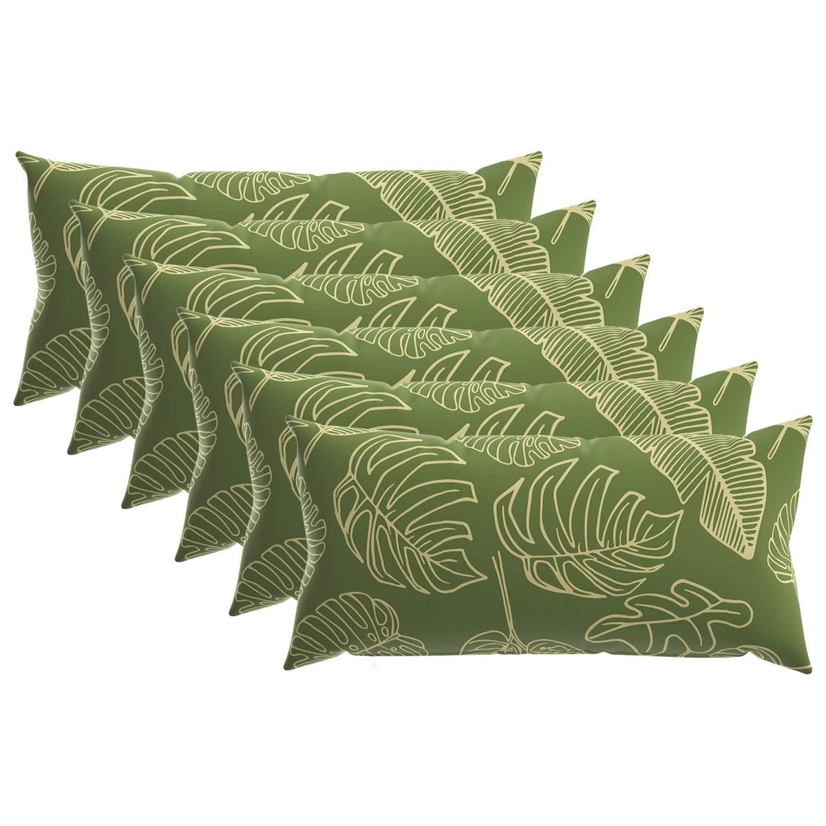 vidaXL Throw Pillow 6 pcs HEERLEN Leaf Design 40 x 80 cm Polyester 2