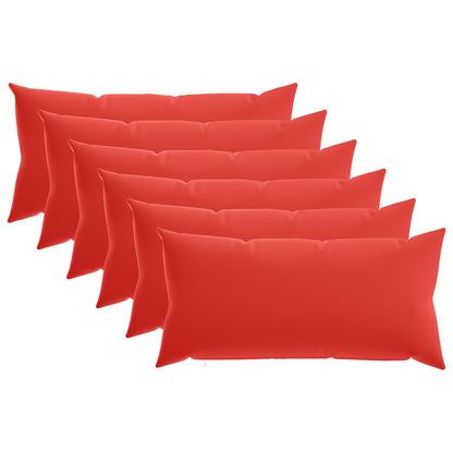 vidaXL Throw Pillow 6 pcs HEERLEN Red 40 x 80 cm Polyester 2