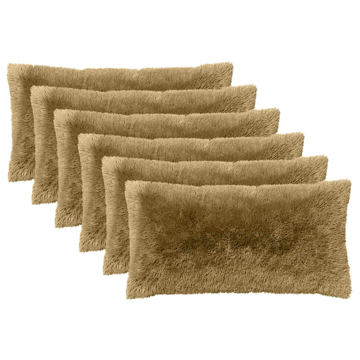 Throw Pillow HEERLEN PV Fleece 6 Light grey 40 x 80 cm