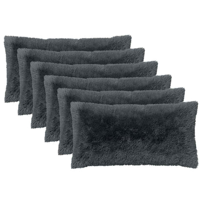 vidaXL Throw Pillow 6 pcs HEERLEN Anthracite 40 x 80 cm PV Fleece 2