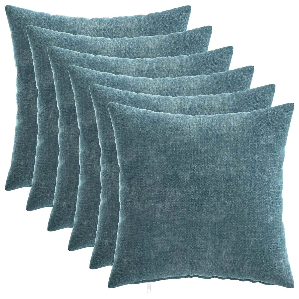 vidaXL Throw Pillow 6 pcs HEERLEN Blue 45 x 45 cm Chenille Fabric 2