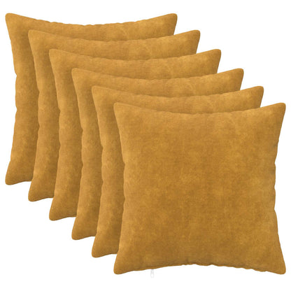 vidaXL Cushion with Pillow HEERLEN 6 pcs Yellow Microfiber Fleece 1