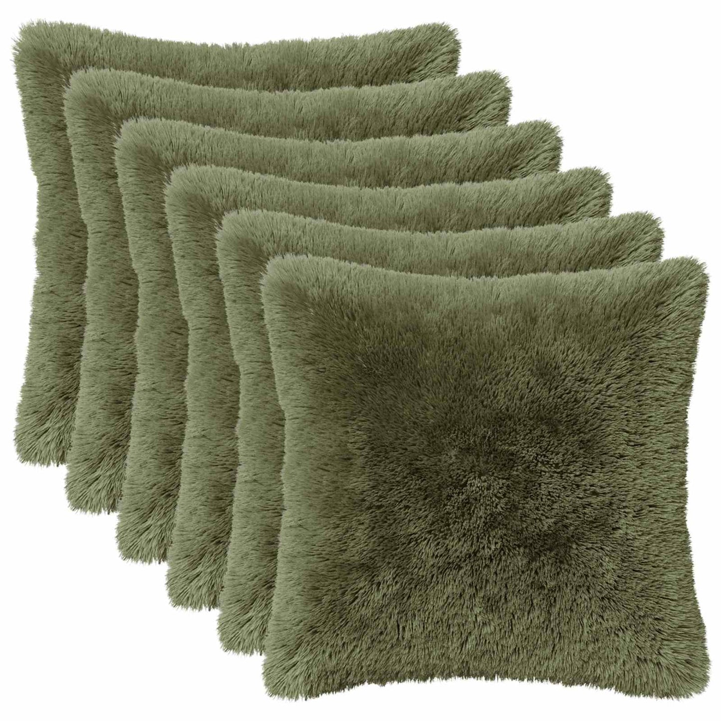 vidaXL Cushion with Pillow HEERLEN 6 pcs Green PV Fleece 2