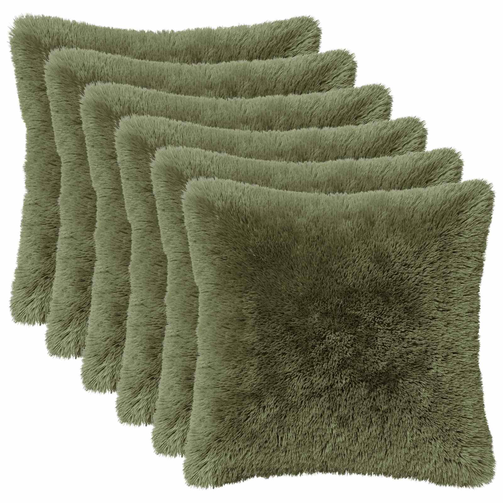 vidaXL Cushion with Pillow HEERLEN 6 pcs Green PV Fleece 2
