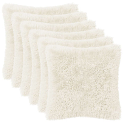vidaXL Cushion with Pillow HEERLEN 6 pcs White PV Fleece 2