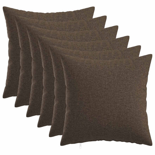 Cushion with Pillow HEERLEN 6 pcs Taupe Fabric
