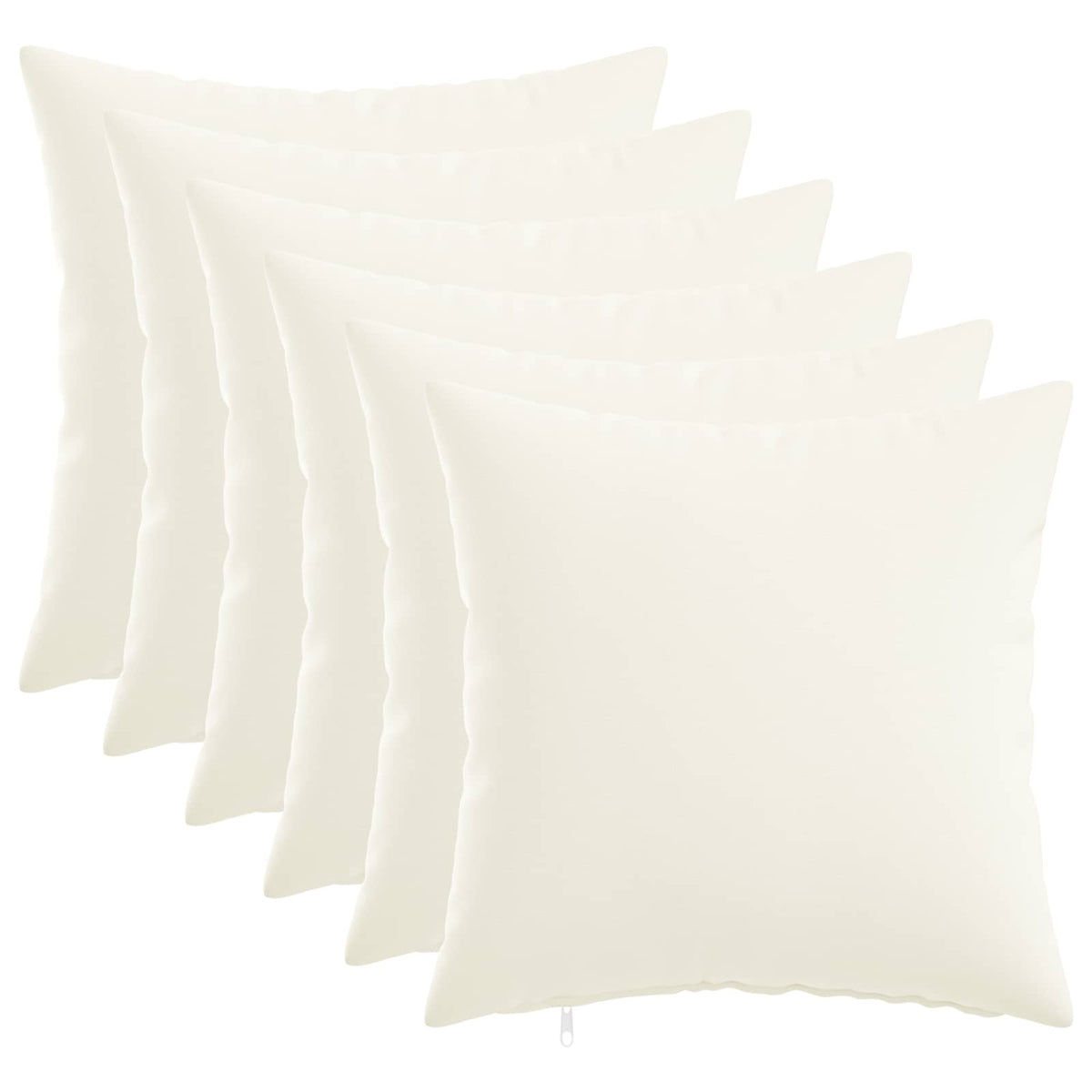 Throw Pillow HEERLEN Fabric 6 50 x 50 cm White