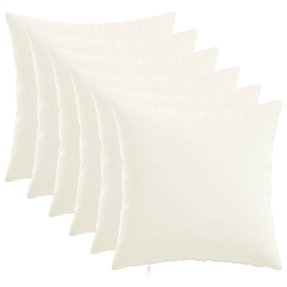 Throw Pillow HEERLEN Fabric 6 50 x 50 cm White