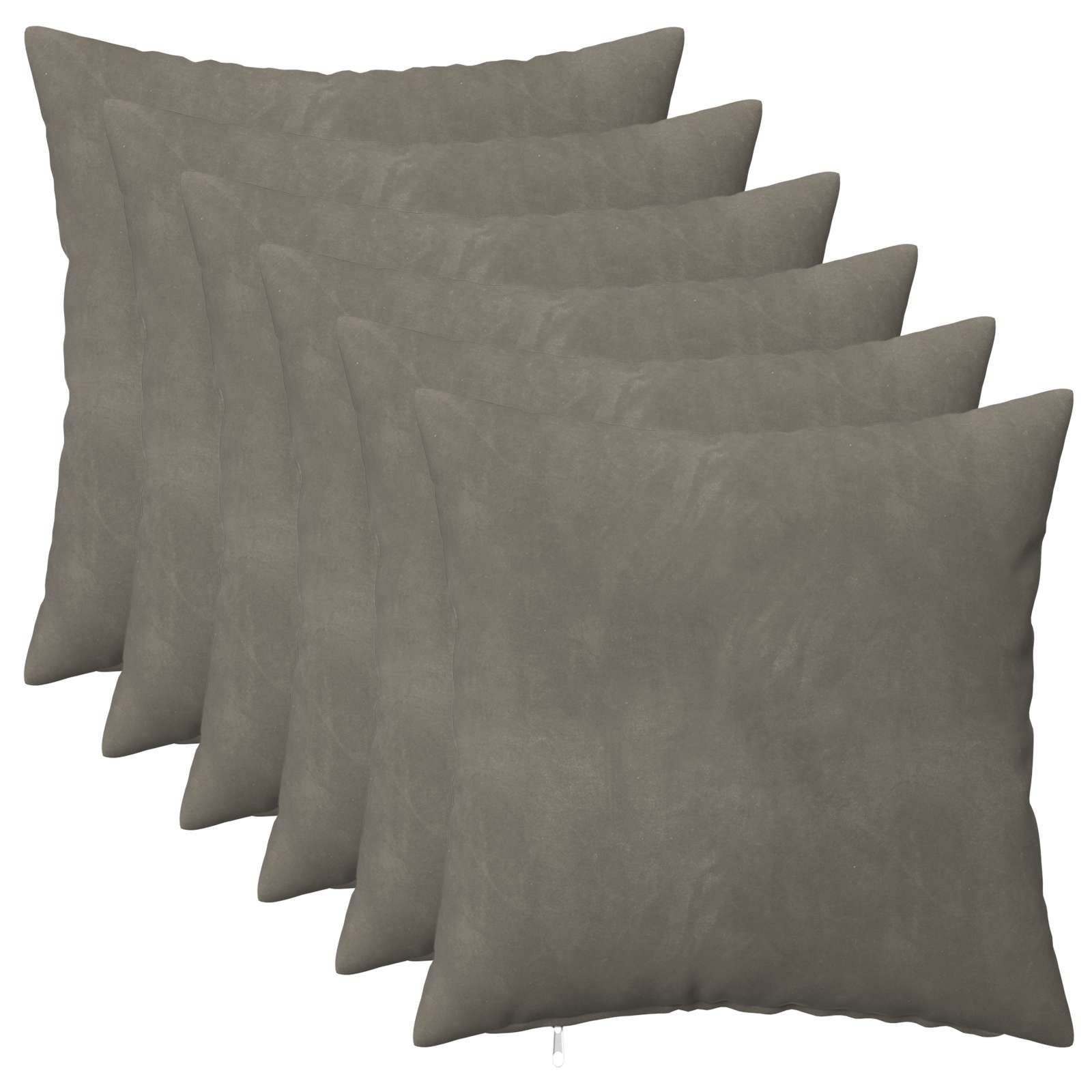 vidaXL Cushion with Pillow HEERLEN 6 pcs Light Grey Velvet 2